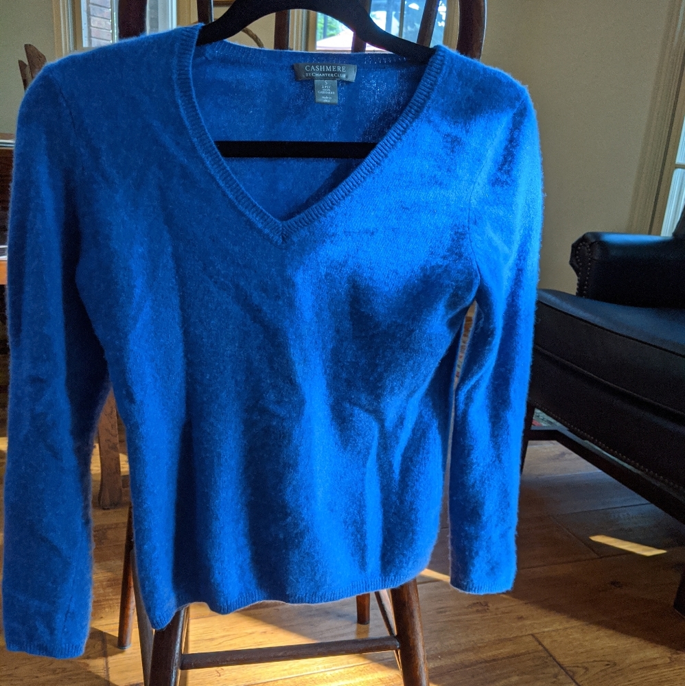 Blue 2ply cashmere charter club xs